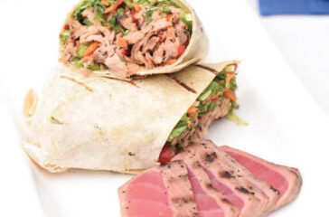 Grilled Asian Tuna Salad Wraps