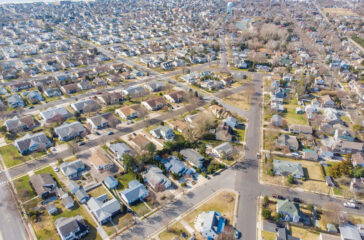 Aerial view showing Village Greene in Cape May