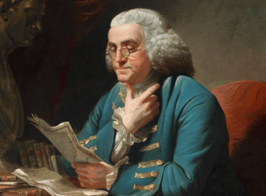 ben franklin Portrait of Benjamin Franklin reading