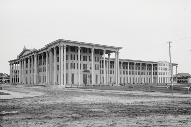 the stockton Black and white photograph of the Stockton Hotel